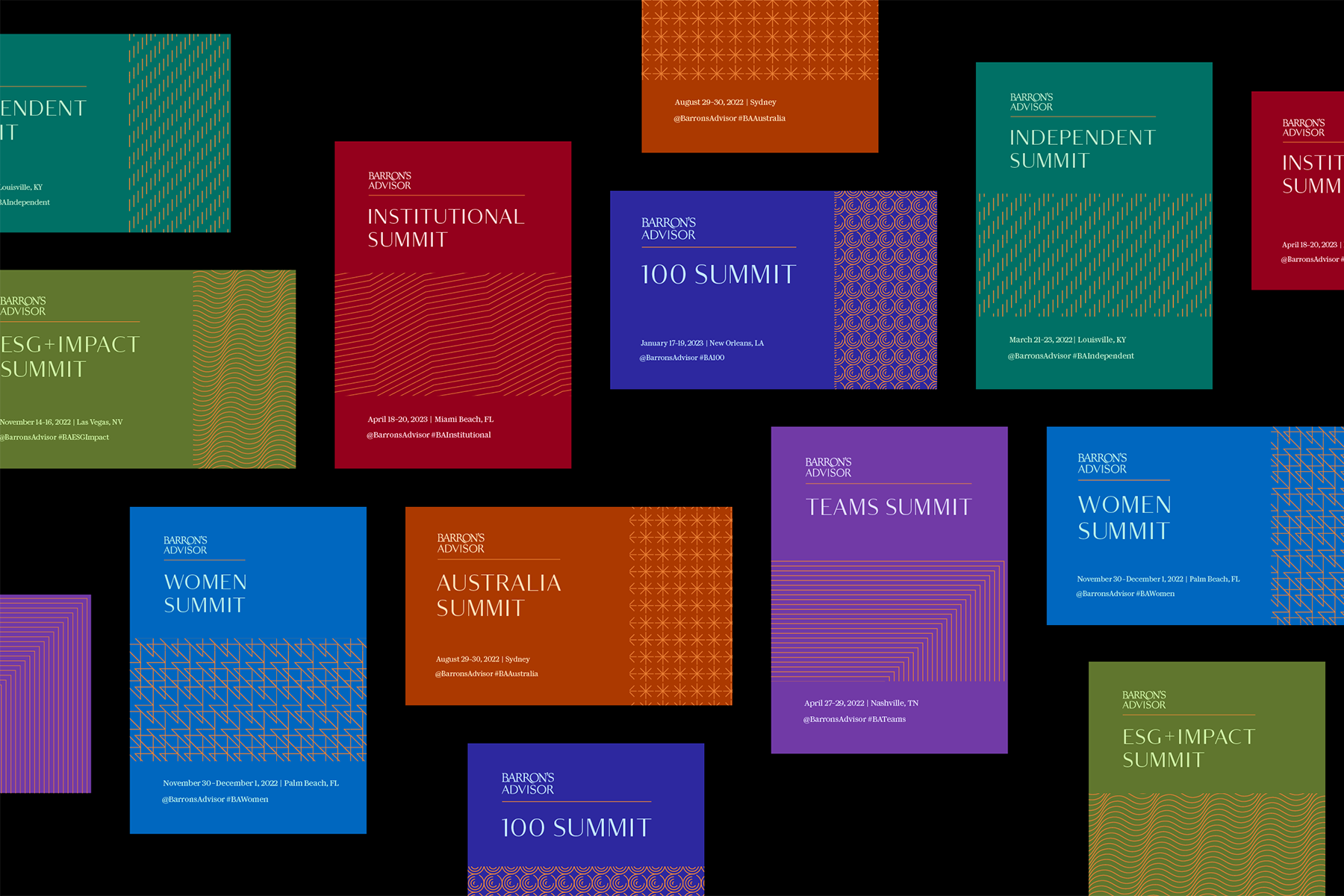 Barron’s Advisor Summits brand identities